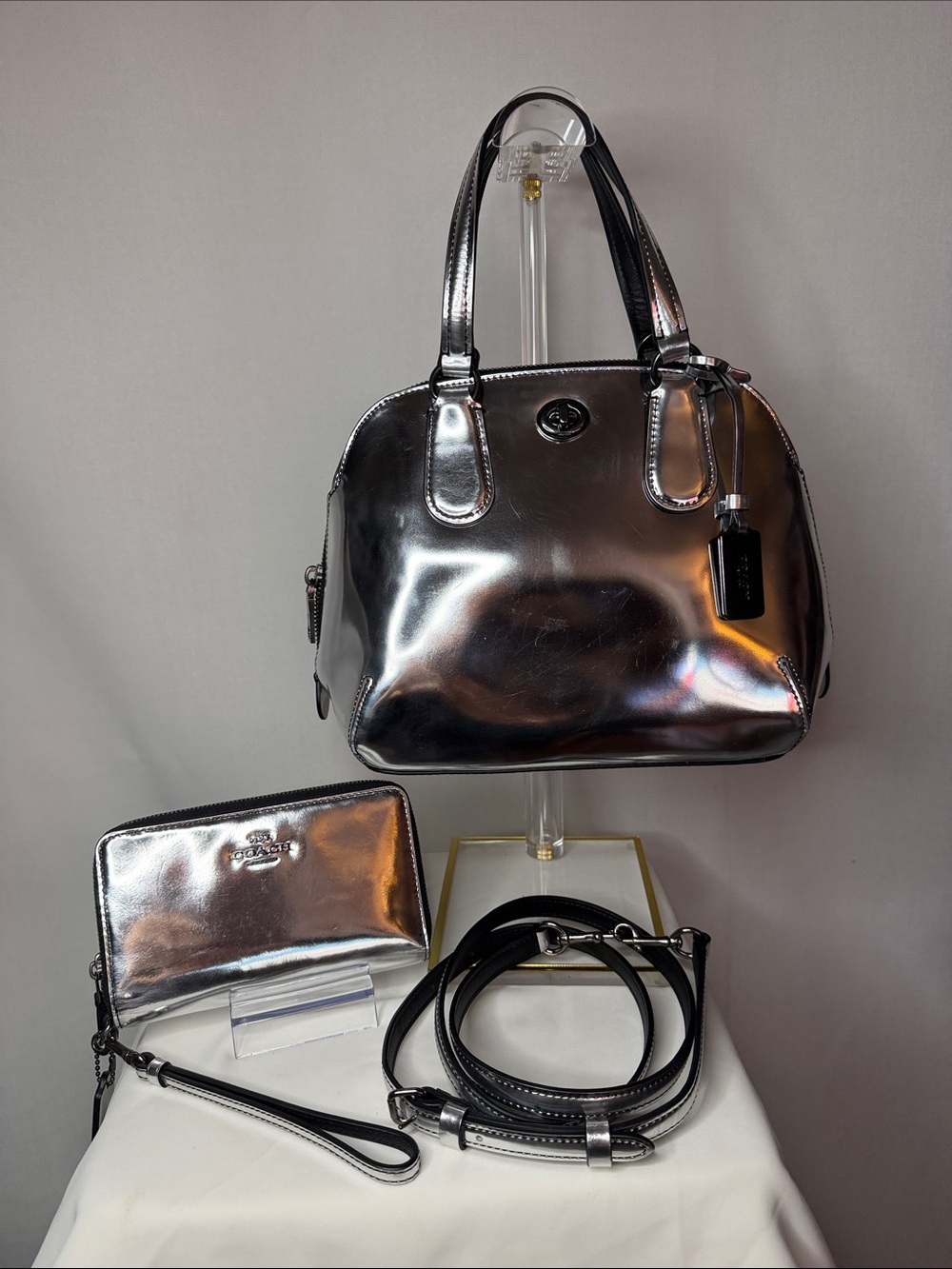Coach Prince Street Mini Satchel & Matching Accordion Zip Wallet Bundle Set